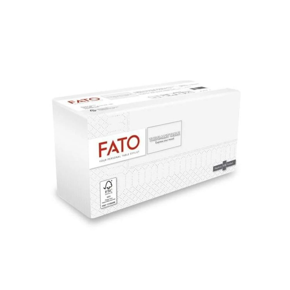 Szalvéta 2 rétegű 1/8 hajtás lapméret 38 x 38 cm 50 lap/cs Fato Smart Table fehér_82740002