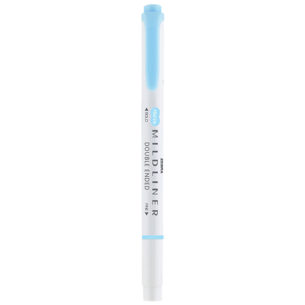 Szövegkiemelő 1,0/3,5 mm, kétvégű, Zebra Mildliner Fluorescent, kék