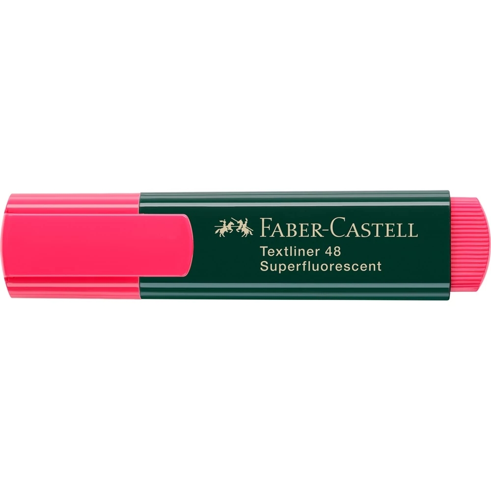 Szövegkiemelő 1-5mm vágott hegyű Faber-Castell 48 fluoreszkáló piros 