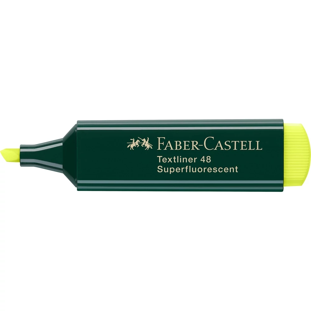Szövegkiemelő 1-5mm vágott hegyű Faber-Castell 48 fluoreszkáló sárga 