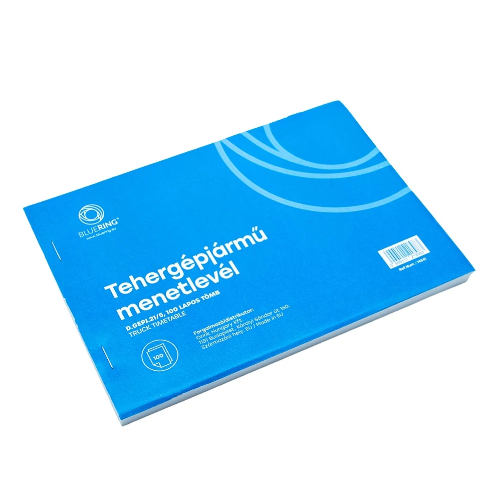 Tehergépjármű menetlevél A5, 100 lapos D.GEPJ.21/5 Bluering®