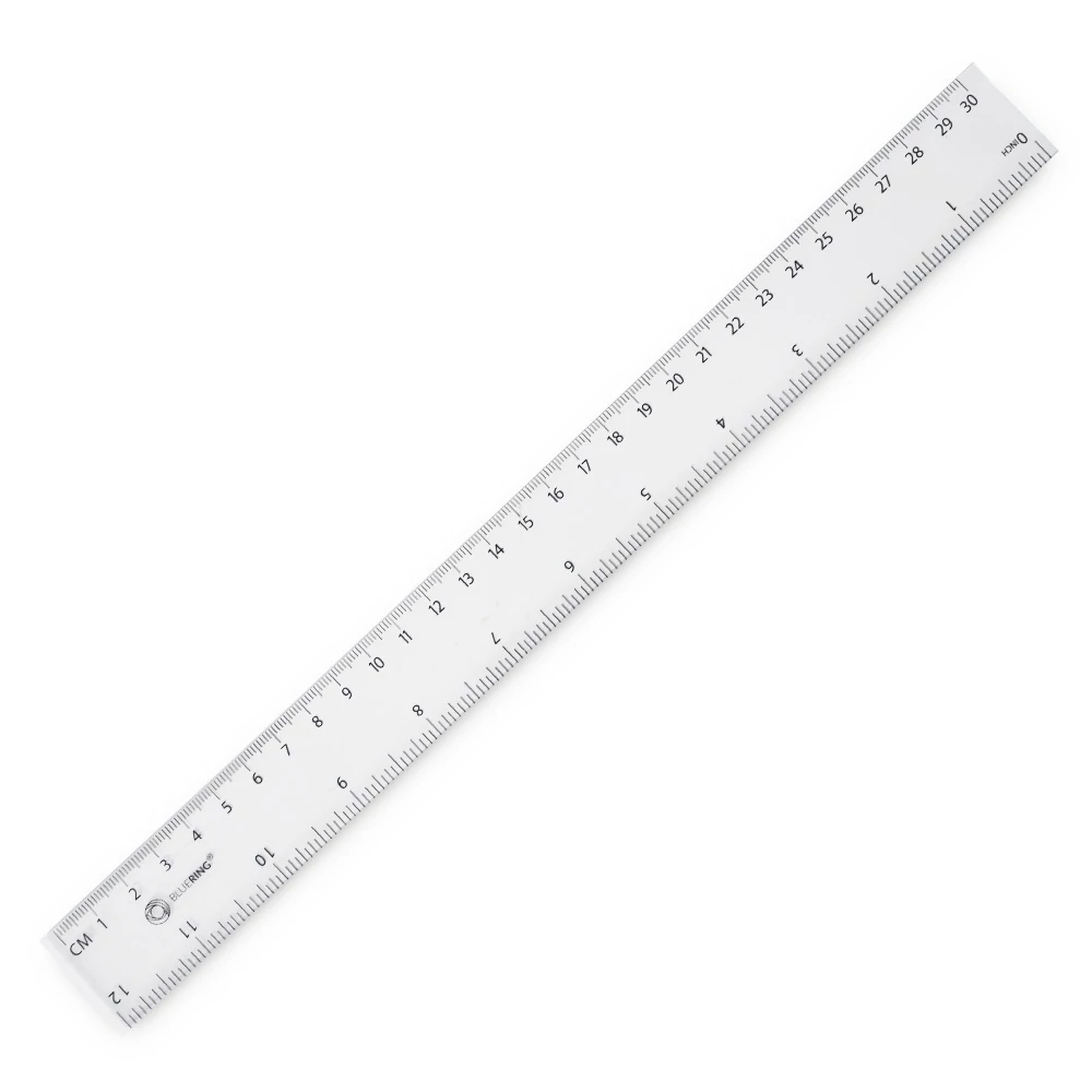Vonalzó 30cm, kemény műanyag Bluering®