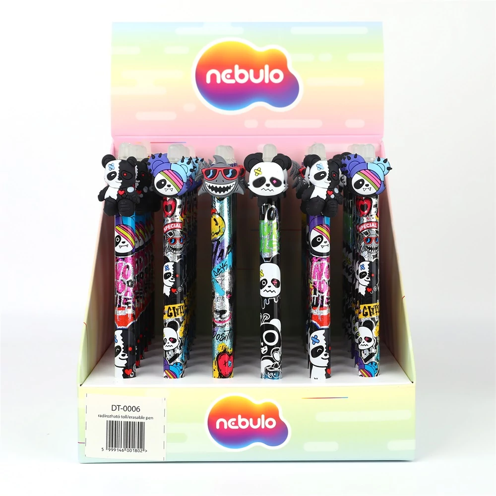 Zseléstoll radírozható, nyomógombos, panda, 36 db/display Nebulo